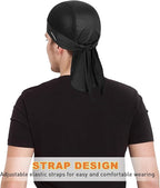Bandanas Skull Caps for Men, Women Skull Cap Helmet Liner Cycling Hat Durags Motorcycle Bandana Sweat Wicking Do Rag
