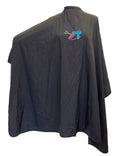 CHARLENE Professional Cutting Cape for Salon Hair Styling, Barber Haircut, Coloring, Skincare, Makeup (DS Logo, BLACK)