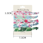 20 Pcs Elastic Hair Ties, Ulbemoll No Crease Ribbons Ouchless Ponytail Holders Elastic Hair Bands Hair Ropes Colorful Party Bracelets Hair Accessories for Girls and Women (Flowers)