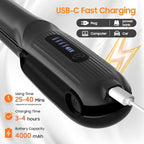 Cordless Hair Straightener, Portable Flat Iron for Travel, 2 in 1 Hair Styling Tools for straightening and Curling, Lightweight on-The-go, 4000 mAh Battery, Fast USB-C Charging (Black)