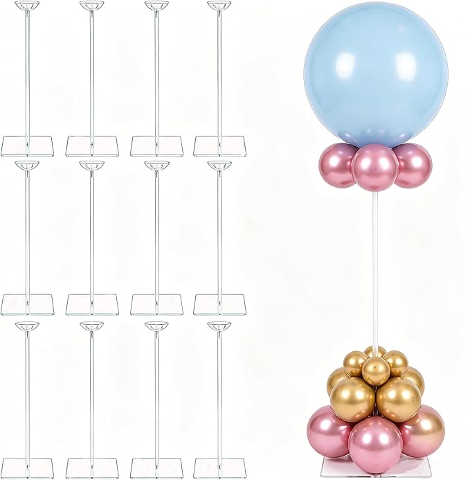 12 Pack 15.75 Inch Clear Acrylic Balloon Stands, 15.75 Inch Balloon Stand Kit by Unknown