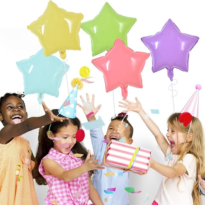 TONIFUL 30 Pcs Star Balloons 18 Inch Large Pastel Colorful Foil Balloons | - Image 7