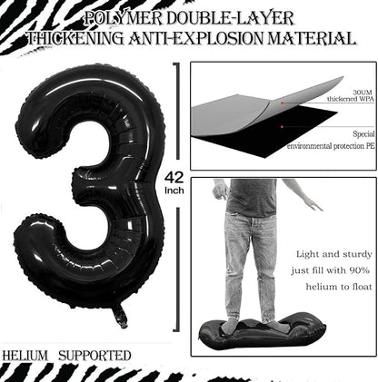 Number 30 Balloons for 30th Birthday Party Decorations, 42 Inch Jumbo Foil - Image 2