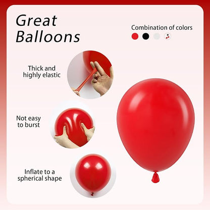 60pcs Red and Black Balloons - Image 3