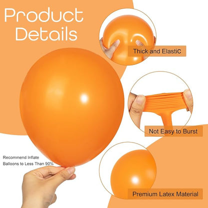 Ouddy Party 129Pcs Orange Balloons Different Sizes 18 12 10 5 Inch, Latex - Image 3