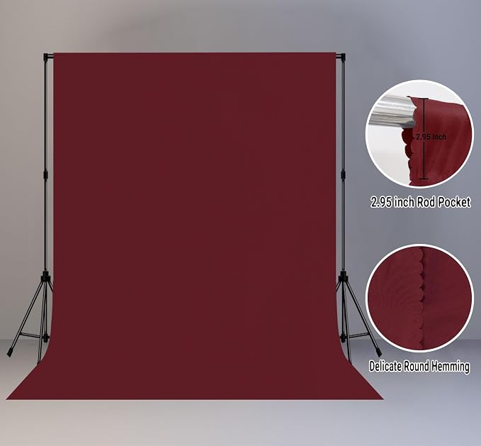 Burgundy Photography Backdrop for Photoshoot, Fabric 8x10ft | Polyester Studio - Image 6