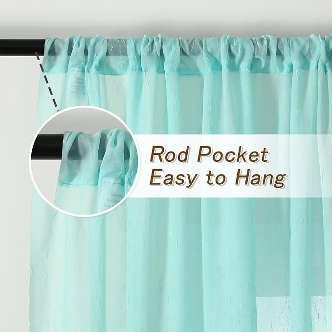MYSKY HOME Crushed Voile Sheer Curtains - Image 2
