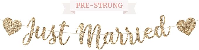 Pre-Strung Just Married Banner by PerfectOccasion