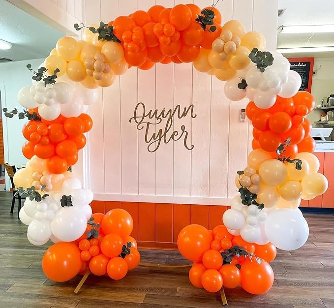 KBZVNAF Orange and White Latex Balloons 60 Pack 12 inch | Orange White Confetti - Image 7