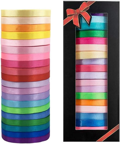LIUYAXI 500 Yard Fabric Ribbon Satin Ribbon Rolls Silk Satin Roll, 25 Yard/Rolls - Image 2