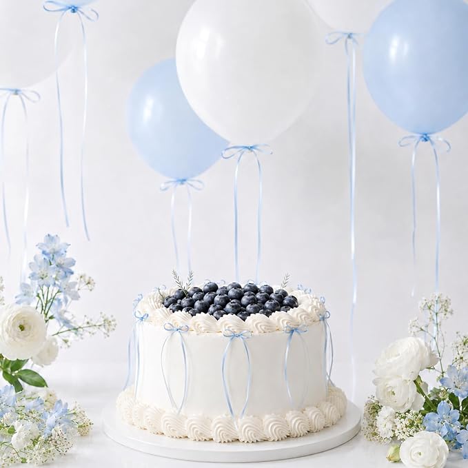 KINGLAKE Light Blue Satin Ribbon - Image 5