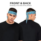 Men Women Novelty Sports Sweat Bands Hair Accessories for Sports Workout Shower, Elastic Multi Style Teeth Dental Seamless Pattern Blue Hair Band Headdress