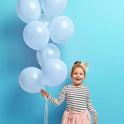 RUBFAC Blue Balloons 129pcs, Pastel Light Blue Balloon Different Sizes 18 12 10 - Image 7