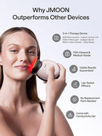 JMOON Microcurrent Facial Device, M30U Red Light Therapy for Face, Safe Anti Aging Skin Care, 4 Modes, 5 Energy Levels for Full Face Lift and Ideal for Smile Lines, Eyes, and Forehead (Pink)