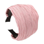 LONEEDY 5 Pack Wide Hard Headband with Teeth for Women, Girls’s Hair Band Pleated Cloth Fabric Hair Hoop Accessories (Mixed colors A)