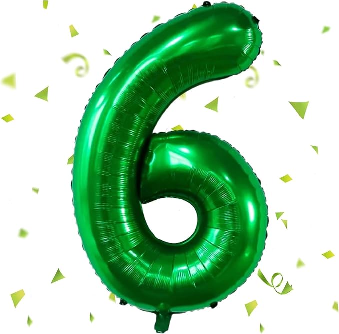 Green Number Balloons, 40 Inch Dark Green Balloon 6.6 Helium Balloon 6th by Yeodong
