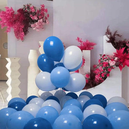 300 Pack Blue and White Balloons 100 of each of the 3 colors 12 inch White Blue - Image 4