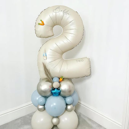 Cream Number 2 Balloons, 40 Inch 2 Balloons Giant Helium Foil Mylar Beige 2 - Image 7