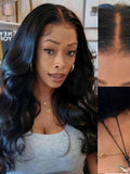 Julia Hair 13x4 Pre-Everything™ Loose Body Wave Human Hair Wig HD Lace Frontal Glueless Wig with Drawstring Face Framing Curtain Bangs Frontal 3D Body Wave Wig for Black Women Put On and Go 16 Inch