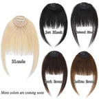 Clip in Bangs Blonde Color 100% Real Human Hair Wispy Clip on Bangs Extensions Fringe with Temples Hairpieces for Women