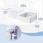 Hair Dryer Holder Wall Mounted, Hair Straightener Holder Metal, Adhesive Blow Dryer and Hair Straightener Holder, Bathroom Bedroom Hair Tool Organizer for Flat Iron,Curling Iron,Hairdryer