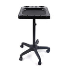 Aluminium Salon Instrument Tray, Height Adjustable Trolley Cart Tray Station on Wheels for Salon Tattoo Spa Beauty Service Holder Tool Storage (Black,Style 2)