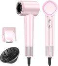 Hair Dryer, 160000 RPM High-Speed Brushless Motor with 500 Million Negative Ions, Professional Ionic Blow Dryer with Magnetic Diffuser & Nozzle,Lightweight for Home Travel Salon(Pink)