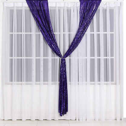 Eternal Beauty Purple 3mm Sequin Backdrop 2x8 Ft 2 Pack Wedding | Dense Sparkle - Image 3