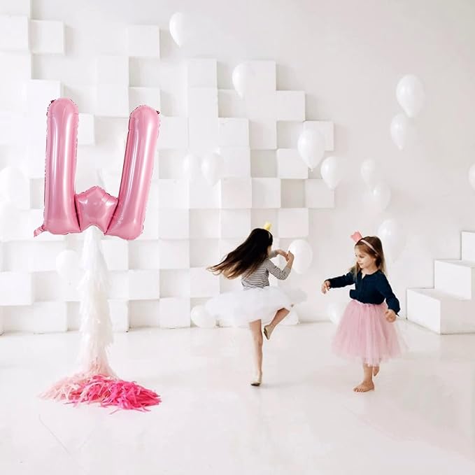 TONIFUL 40 Inch Large Pink Letter W Balloons Giant Foil Mylar Alphabet Balloon - Image 5