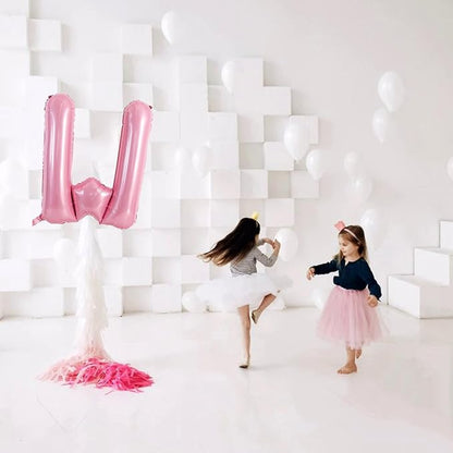 TONIFUL 40 Inch Large Pink Letter W Balloons Giant Foil Mylar Alphabet Balloon - Image 5