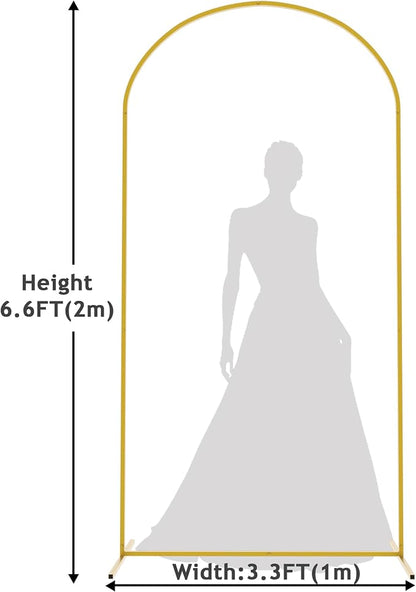 Asee'm 6.6FT Gold Metal Arch Backdrop Stand Wedding Balloon Background | Arched - Image 2