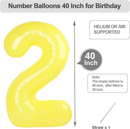 1 Balloon Number 40 Inch for Yellow Birthday Party Decorations | Mix & Match - Image 5