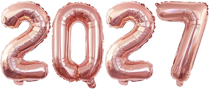 Rose Gold 2027 Foil Number Balloons by GOER
