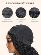 YIROO V Part Wig Yaki Straight Human Hair Wigs for Black Women Upgrade Upart Wig No Leave Out 12A Glueless Kinky Straight 20 Inch