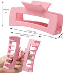 Dorable Pink Claw Clips for Women - Strong Holding Polycarbonate Hair Clips, Rose Nonslip Jaw for Fine and Thin Hair, 3 Counts Fushia