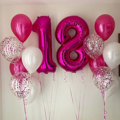 Hot Pink 18 Balloon Numbers, 40 Inch 18th or 81st Birthday Balloon Foil Mylar - Image 4
