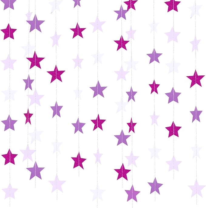 Patelai Glitter Star Garland Banner 2026 Graduation Decor 130 Feet Star Hanging by Patelai