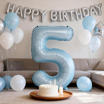 40 In Matte Blue Number Balloons Helium Foil Mylar Balloon Party Digital 38 | - Image 4