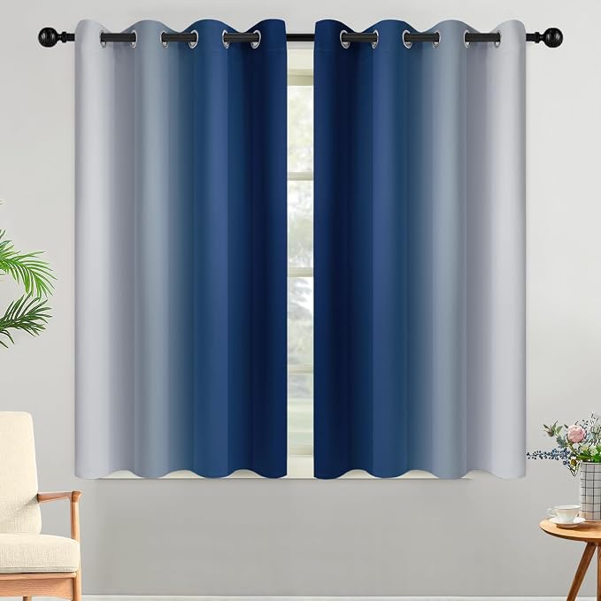 Yakamok Ombre Curtains Blue and Greyish White - Image 2