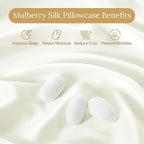 INFIIXSO Mulberry Silk Pillow Case King Size, Silk Pillowcase with Hidden Zipper 20"x36", Extraordinary Smooth and Soft Pillow Cases for Hair and Skin(Cream, 1 Pack)