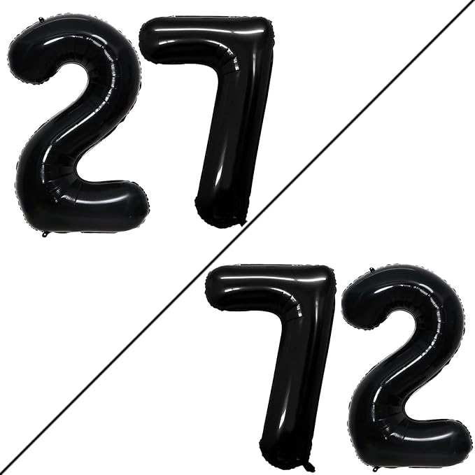 Number 27 Balloons for 27th Birthday Party Decorations, 42 Inch Jumbo Foil by GOER