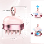 2 in 1 Scalp Massager Hair Growth,Scalp Scrubber with Soft Silicone Bristles for Dandruff Removal,Shampoo Brush for Exfoliation,Head Massager for Both Wet and Dry Use (Pink)