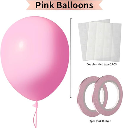 Pastel Pink Balloons 100 Pack 12 inch Thicken Latex Party Balloons | Light Pink - Image 2