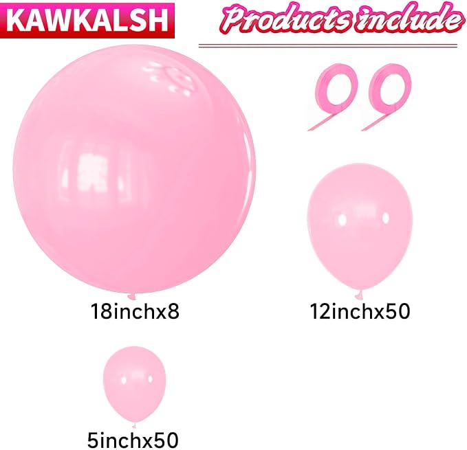 Pink Balloon Arch Kit 111Pcs 18 12 5 Inch Latex Party Balloons Garland - Image 4