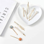 Mehayi 20 PCS Macaron Pearls and Acrylic Resin Hair Clips, Handmade Cute Hair Barrettes Bobby Pins, Glitter Crystal Geometric Hairpin, Elegant Gold Hair Accessories, Gifts for Women Girls…