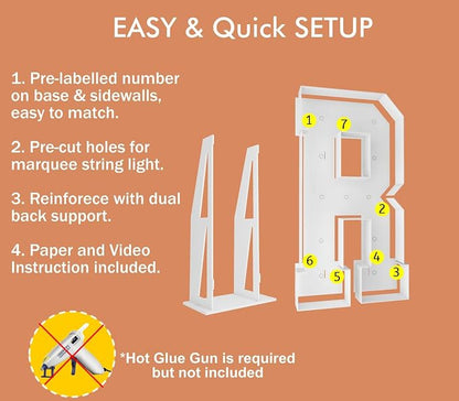 4FT Marquee Light Up Letters, Large Marquee Letters, Big Letter - Image 4