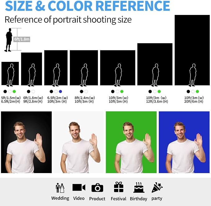 HEMMOTOP White Photo Backdrop, 10x20 ft Large Photography Screen Backdrops | - Image 9