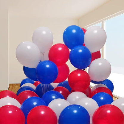 300 Pack Red White and Blue Balloons 100 of each of the 3 colors 12 inch Red - Image 5