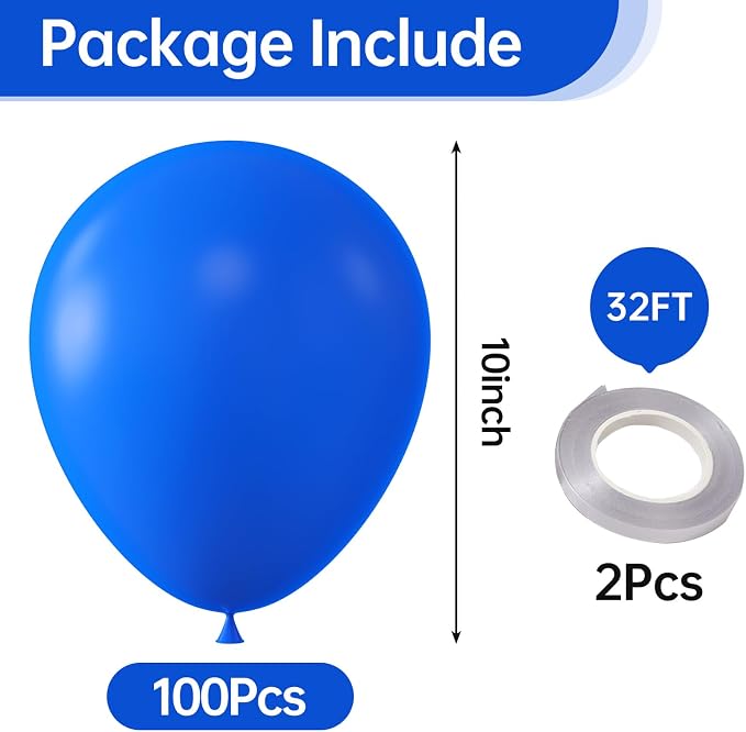10 Inch Dark Blue Balloons - Image 2