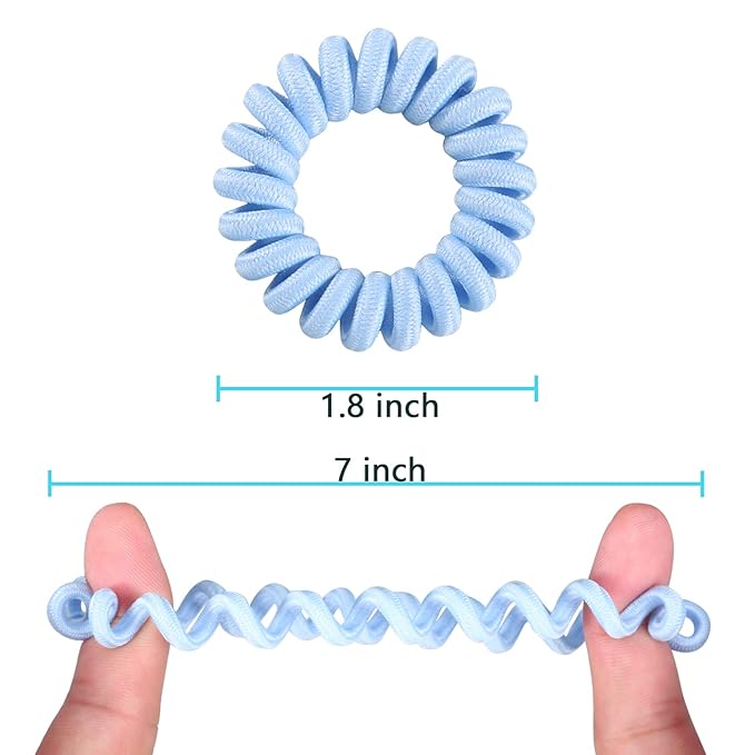 Hair Ties, 16 Pack Spiral Hair Coils for Thick & Thin Hair - No Crease, No Damage Ponytail Holders for Women and Children